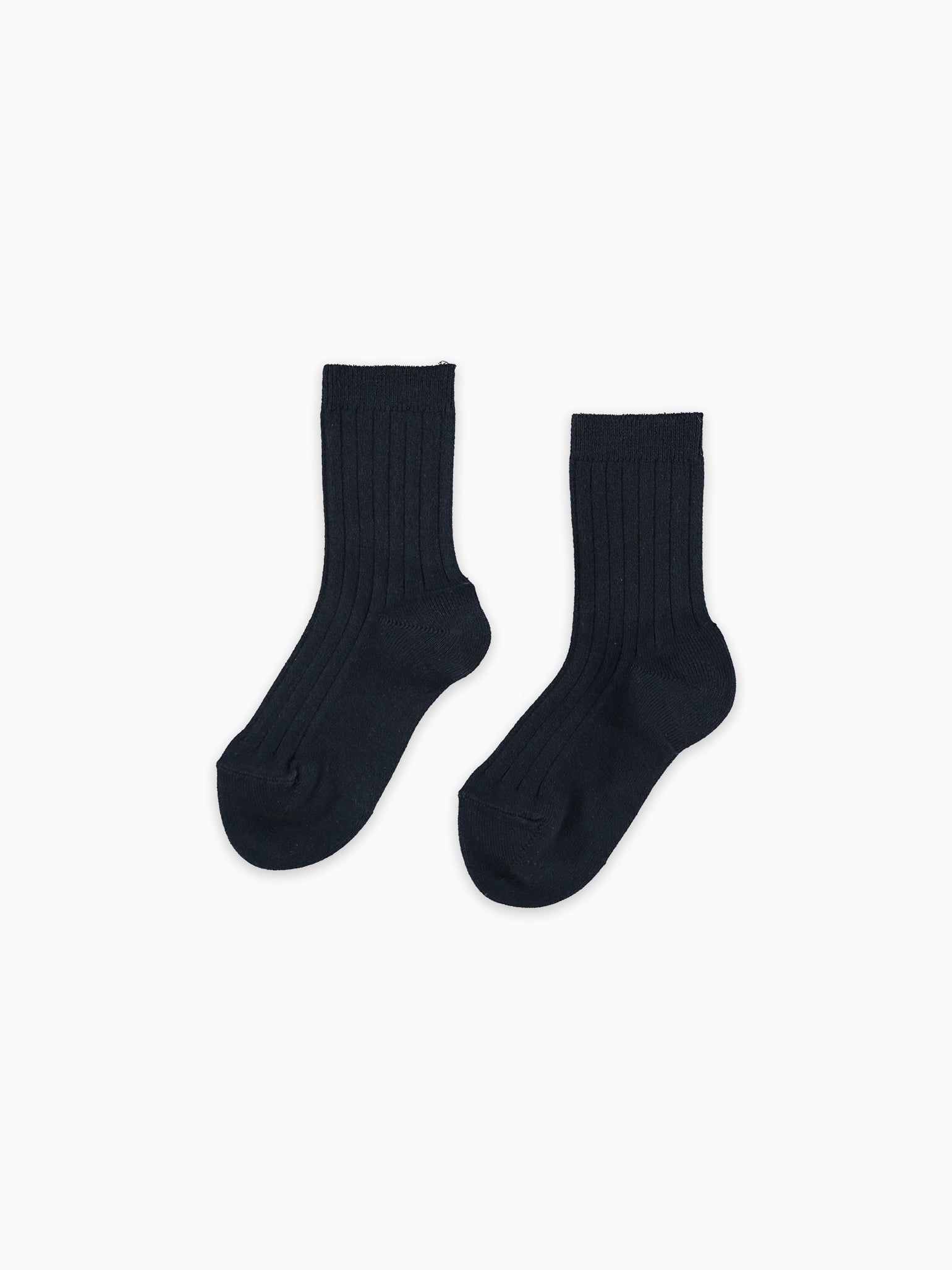 Navy Blue Ribbed Short Kids Socks Set