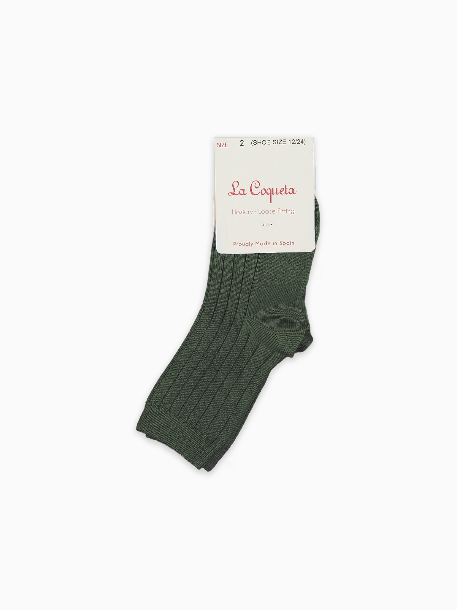 Olive Green Ribbed Short Kids Socks