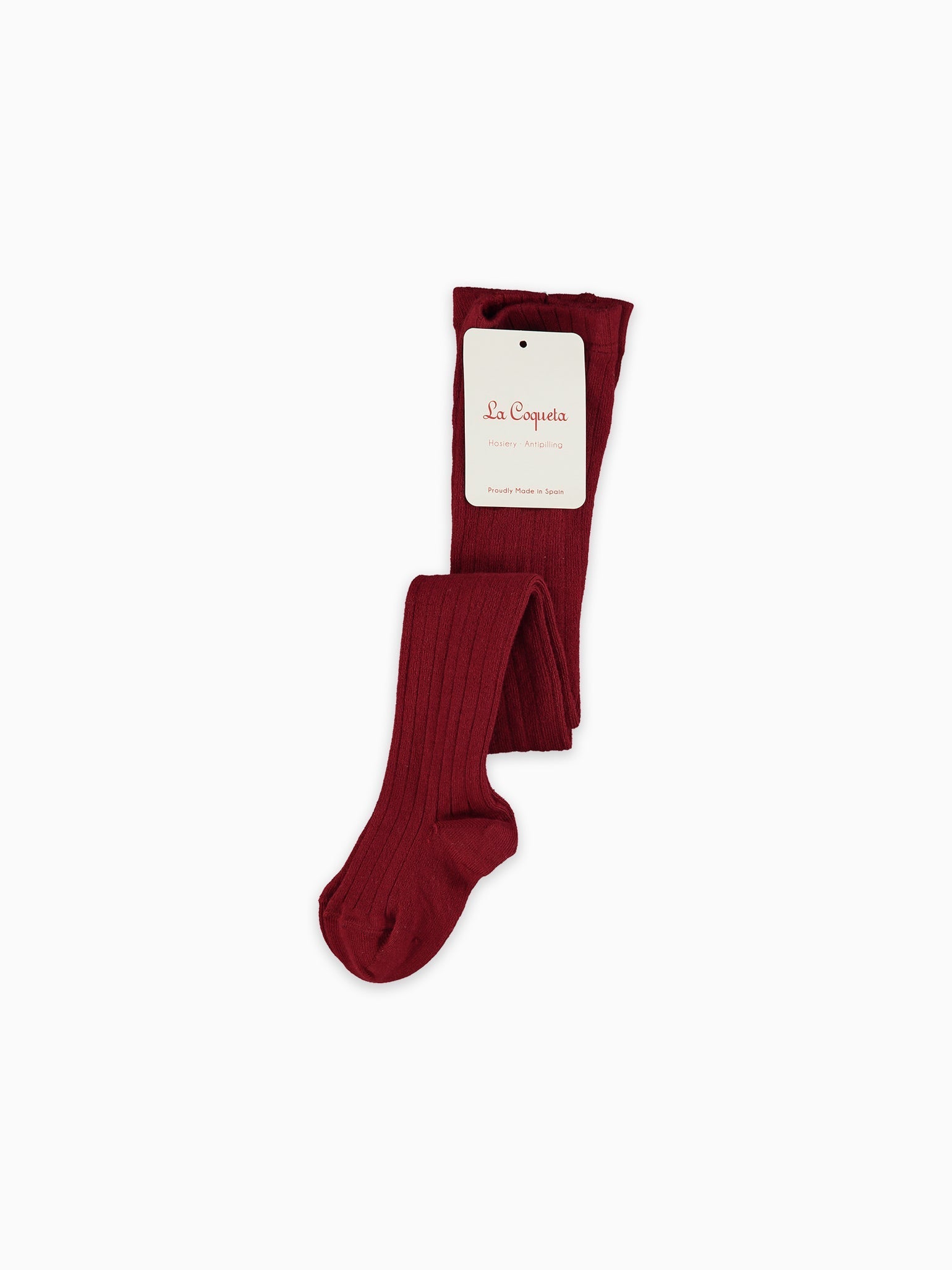 Burgundy Ribbed Kids Tights