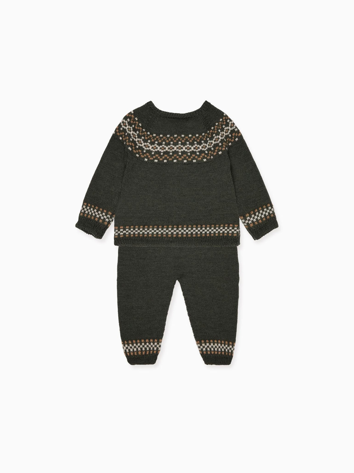 Olive Ramiro Merino Fair Isle Baby Knitted Set