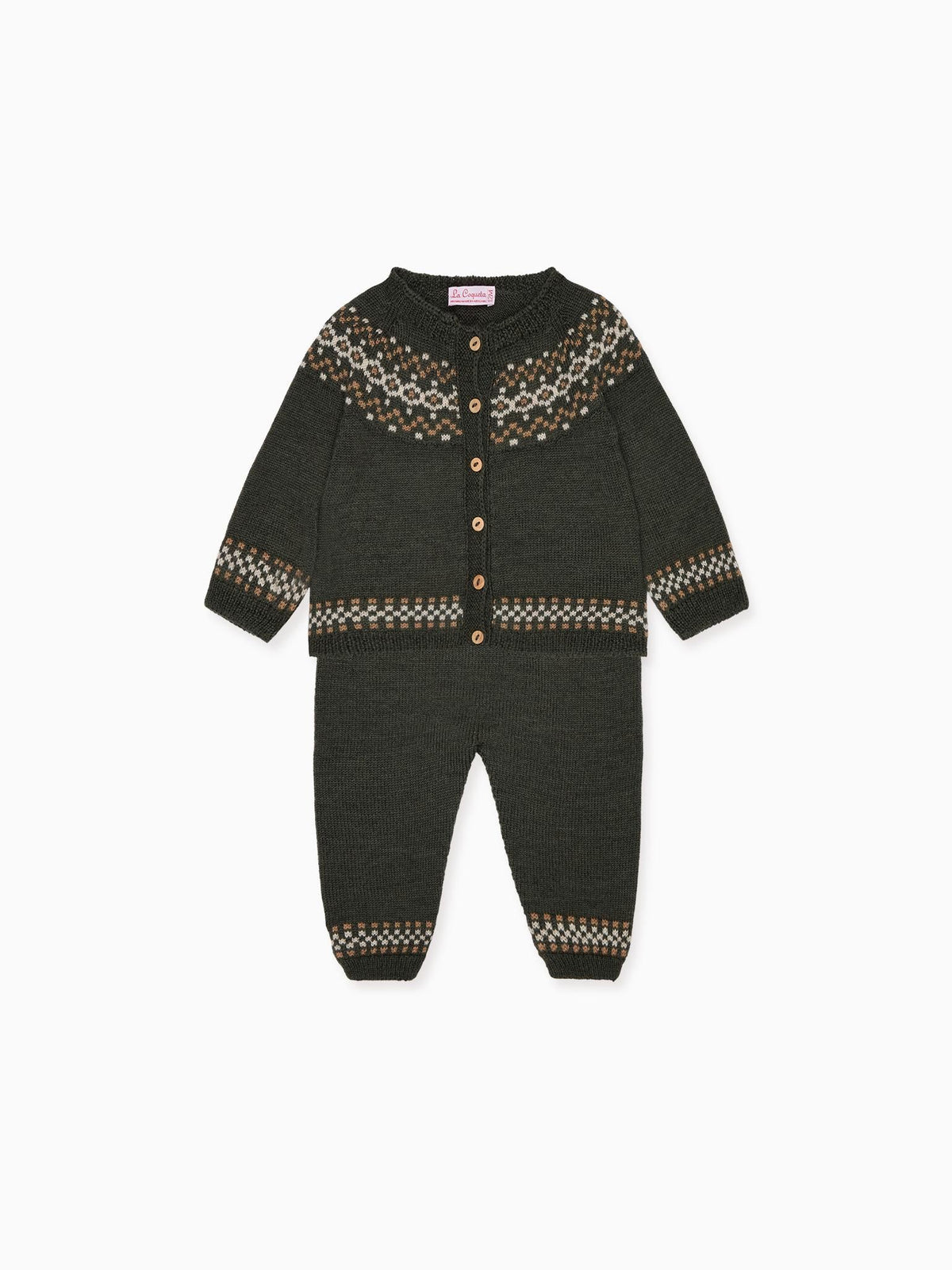 Olive Ramiro Merino Fair Isle Baby Knitted Set