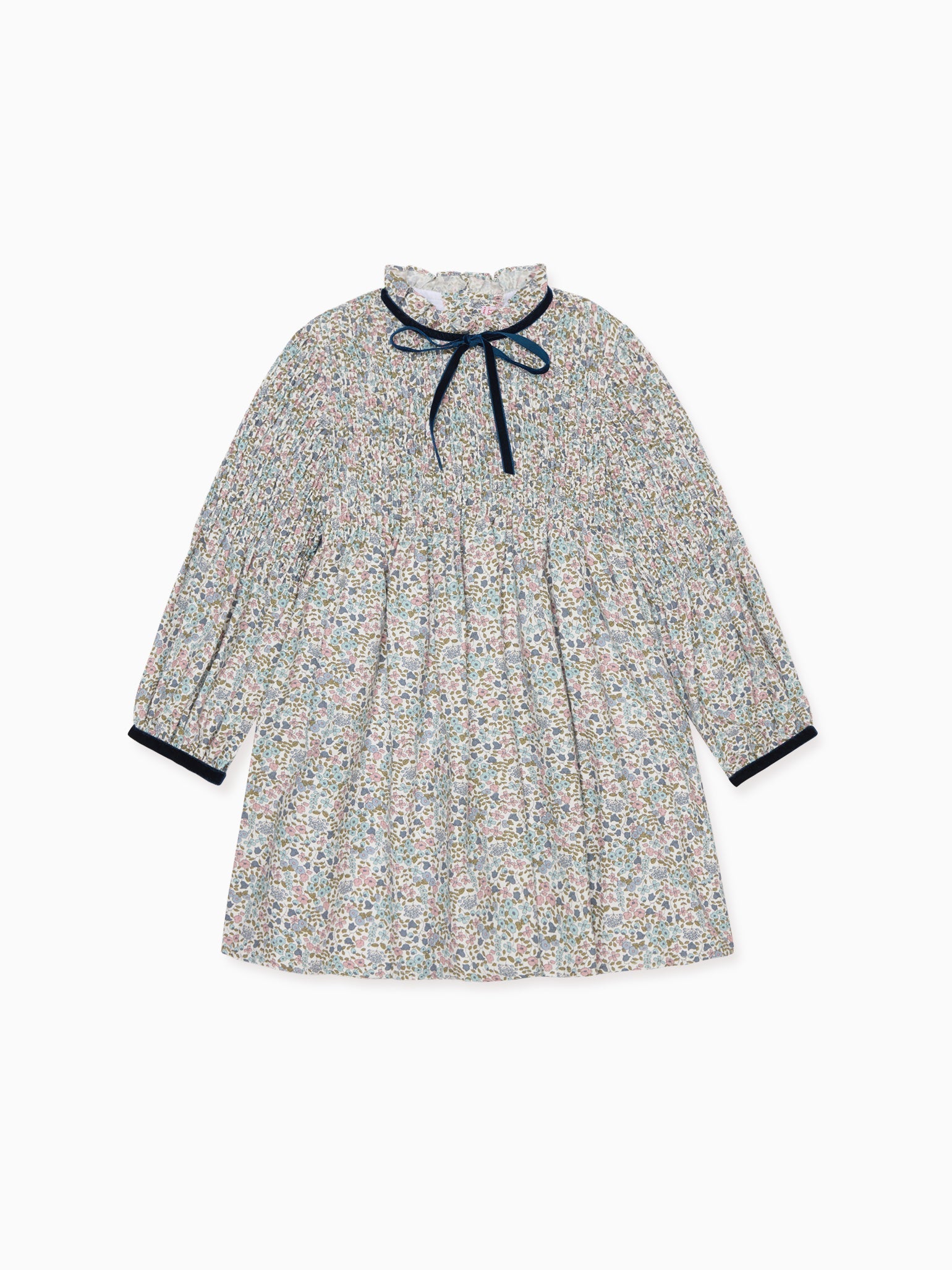 Ivory Floral Raya Girl Smocked Dress