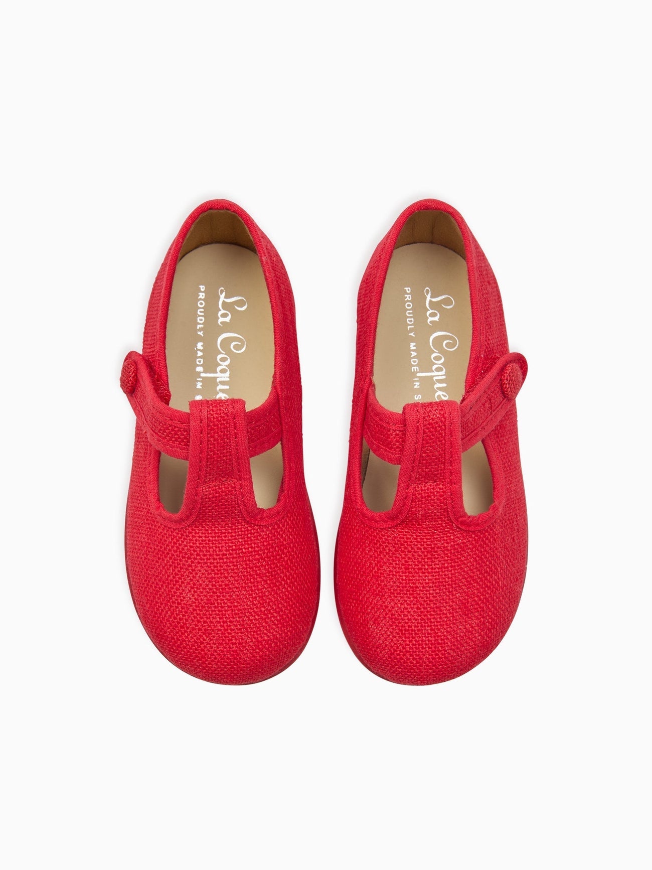 Red Pedro Canvas Baby T-Bar Espadrille