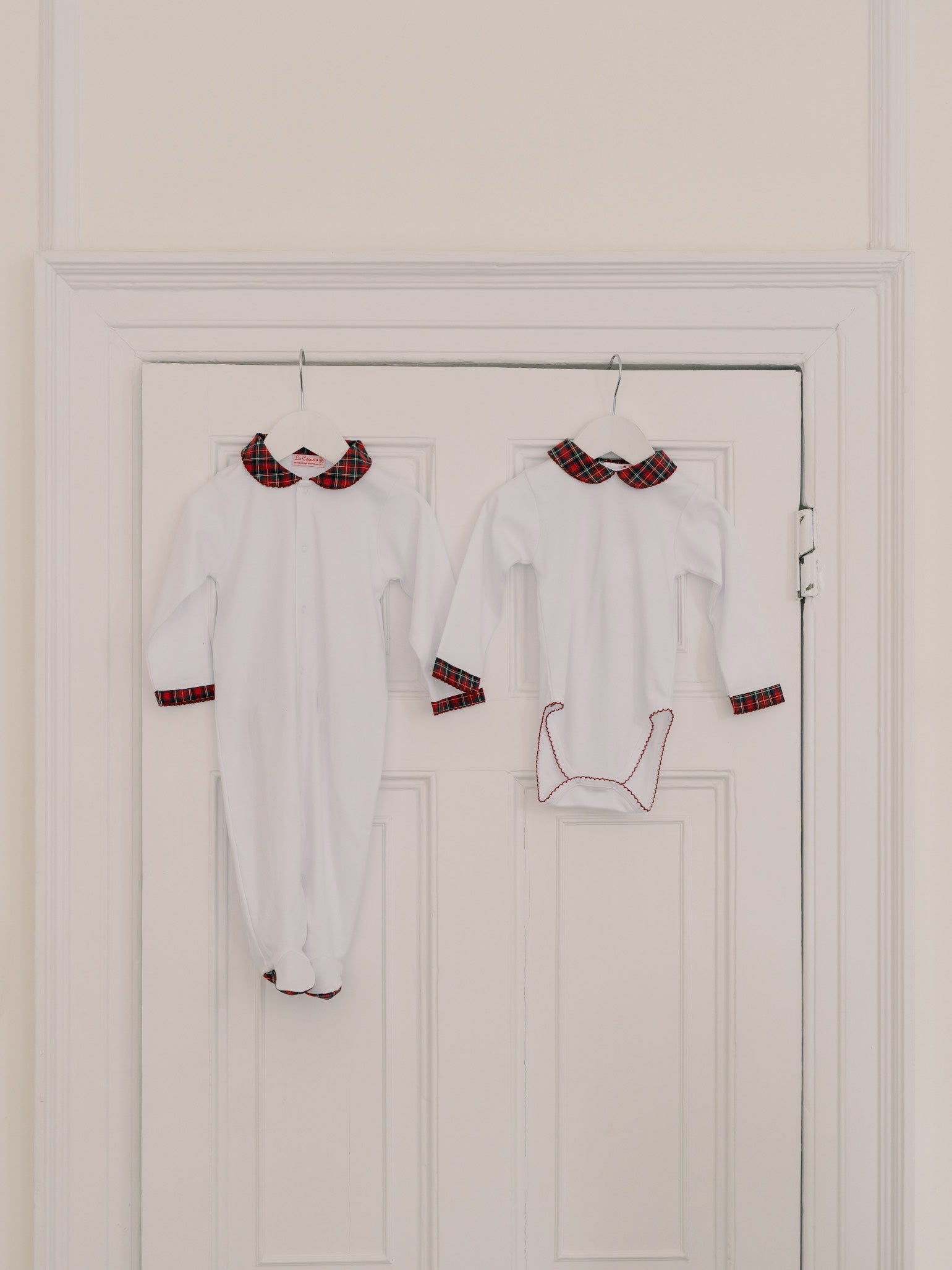 Red Tartan Lindo Baby Sleepsuit