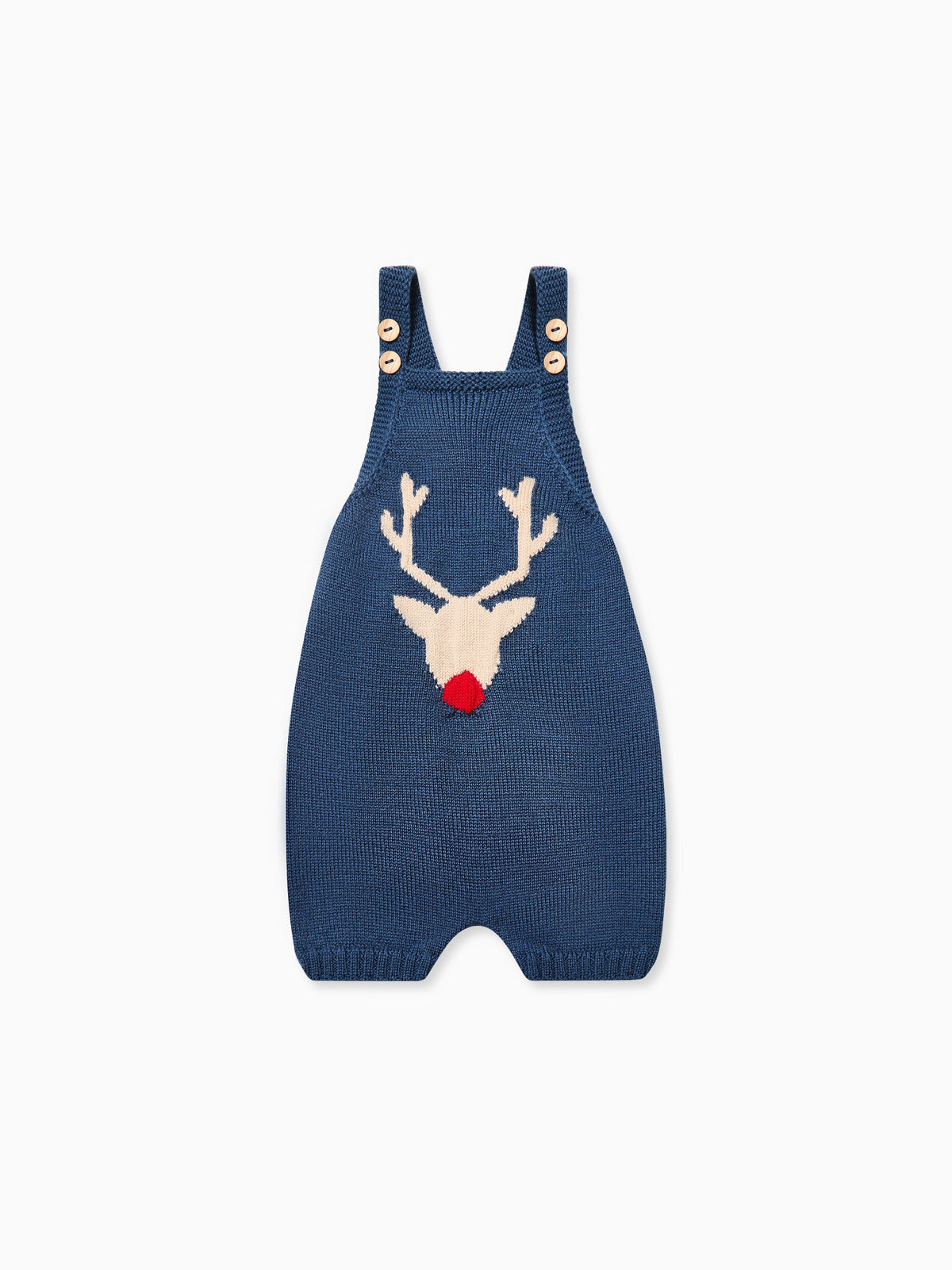 Petrol Blue Reno Merino Baby Knitted Dungarees