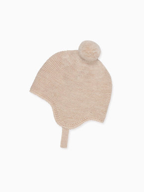 Oatmeal Renta Merino Baby Knitted Bonnet