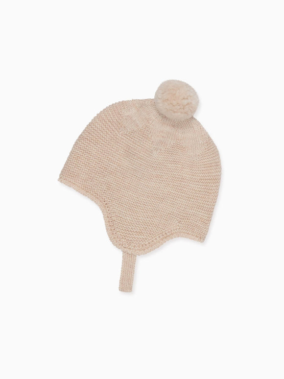 Oatmeal Renta Merino Baby Knitted Bonnet