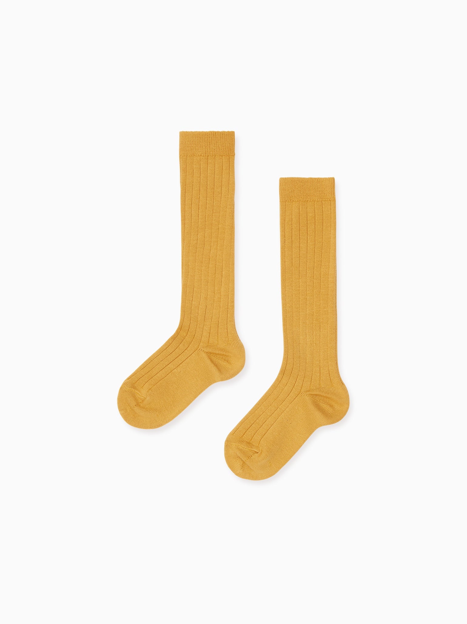 Mustard Ribbed Knee High Kids Socks