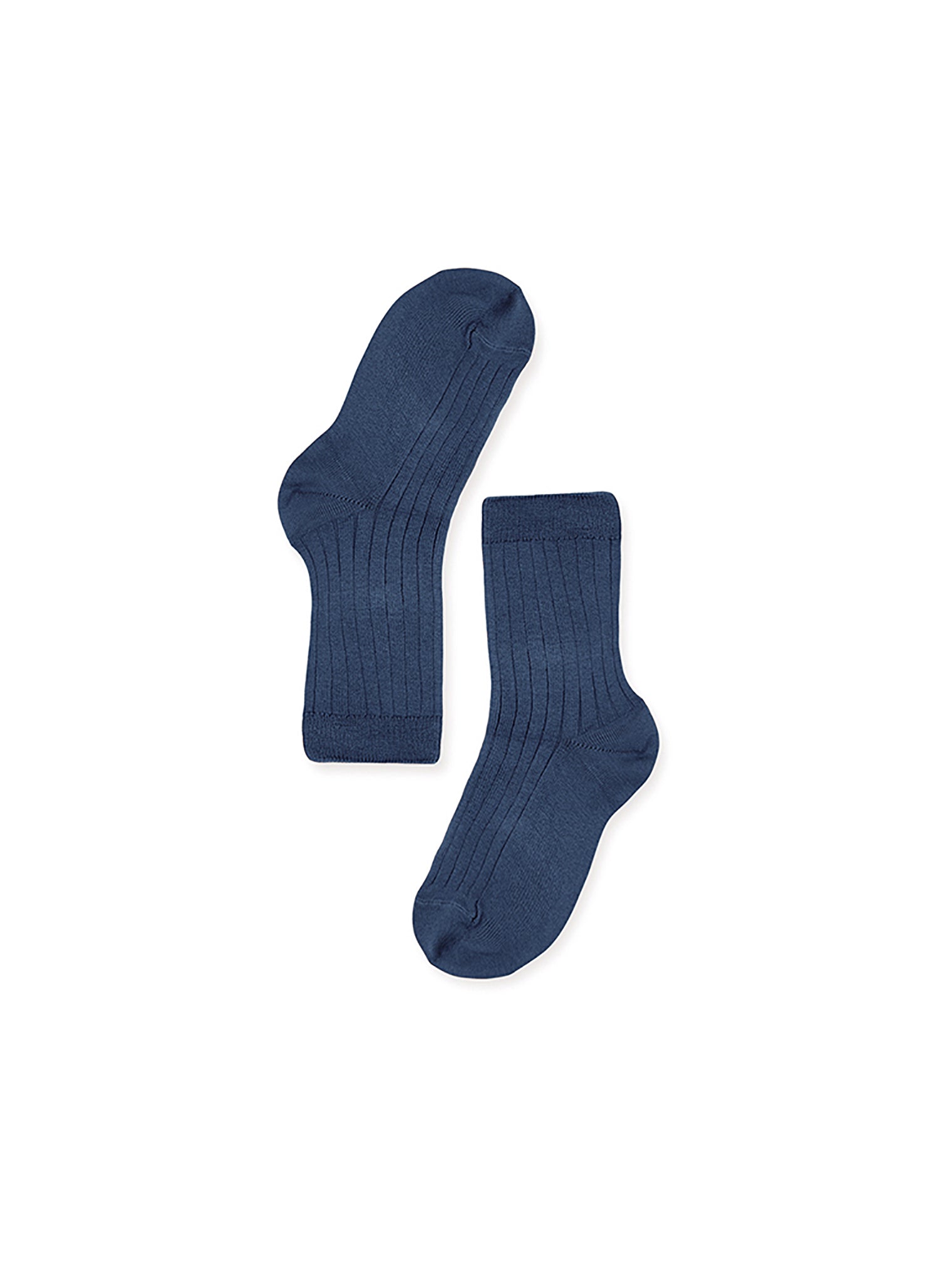 Indigo Ribbed Short Kids Socks