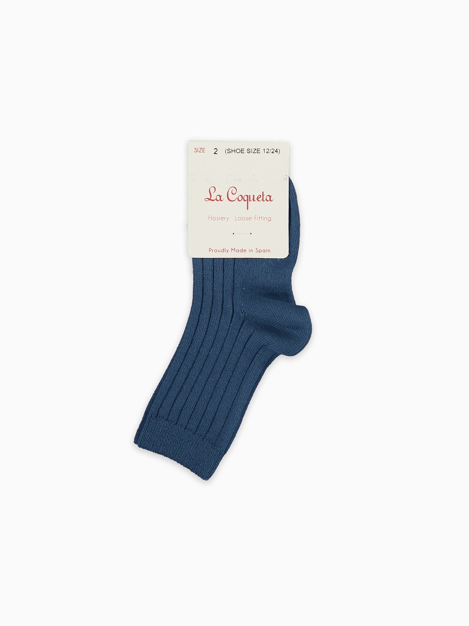 Indigo Ribbed Short Kids Socks