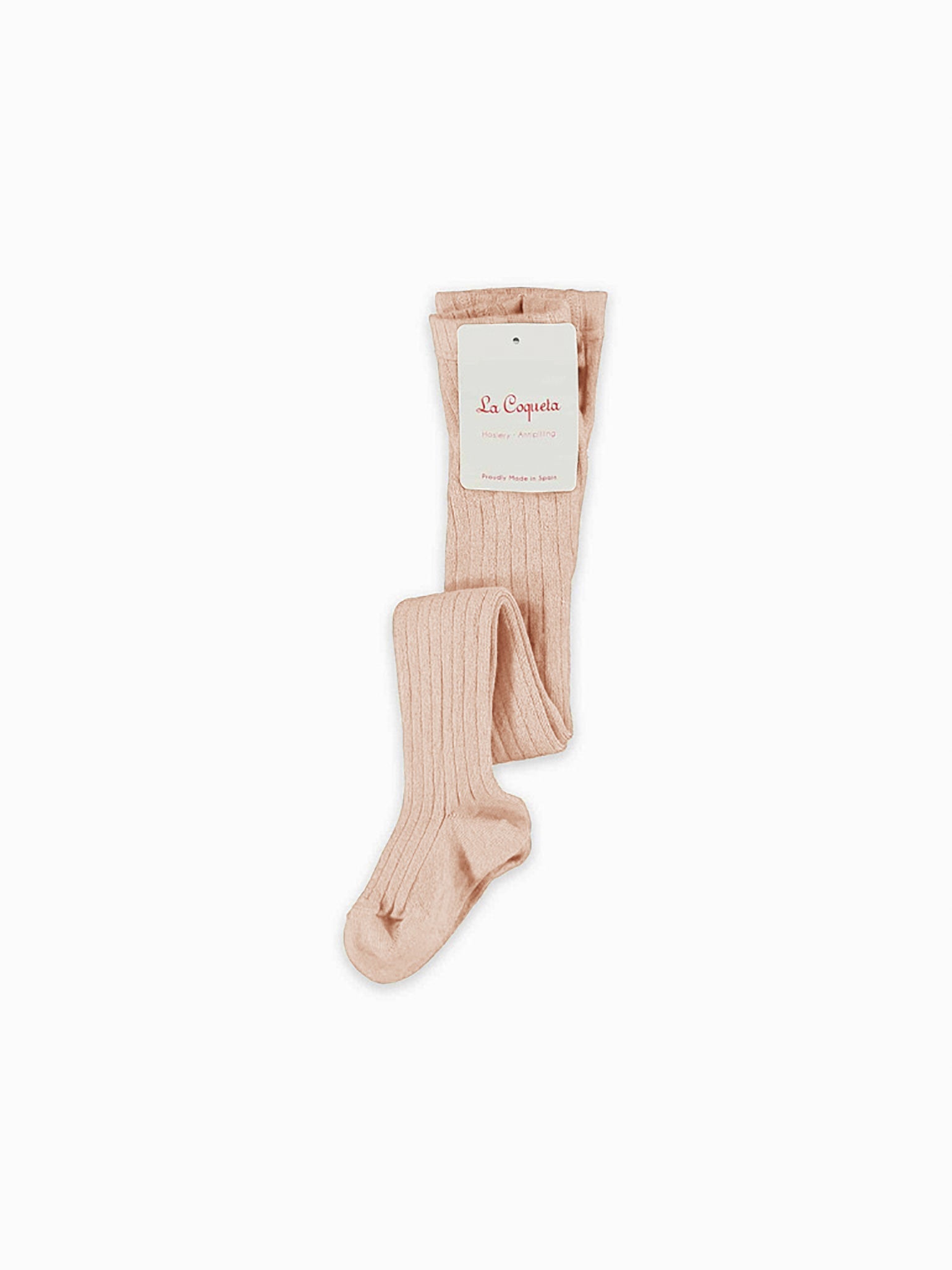 Pale Pink Ribbed Girl Tights