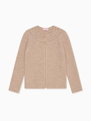 Camel Rima Merino Girl Cardigan