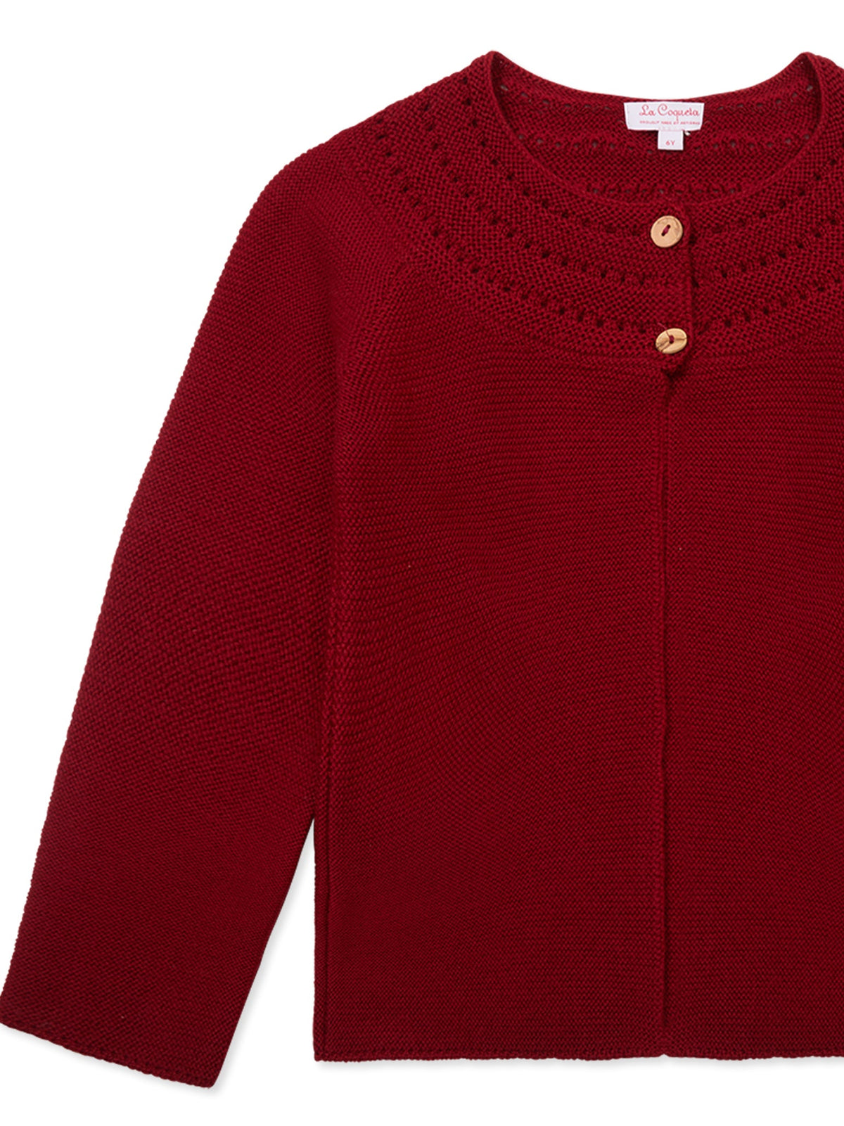 Burgundy Rima Merino Girl Cardigan