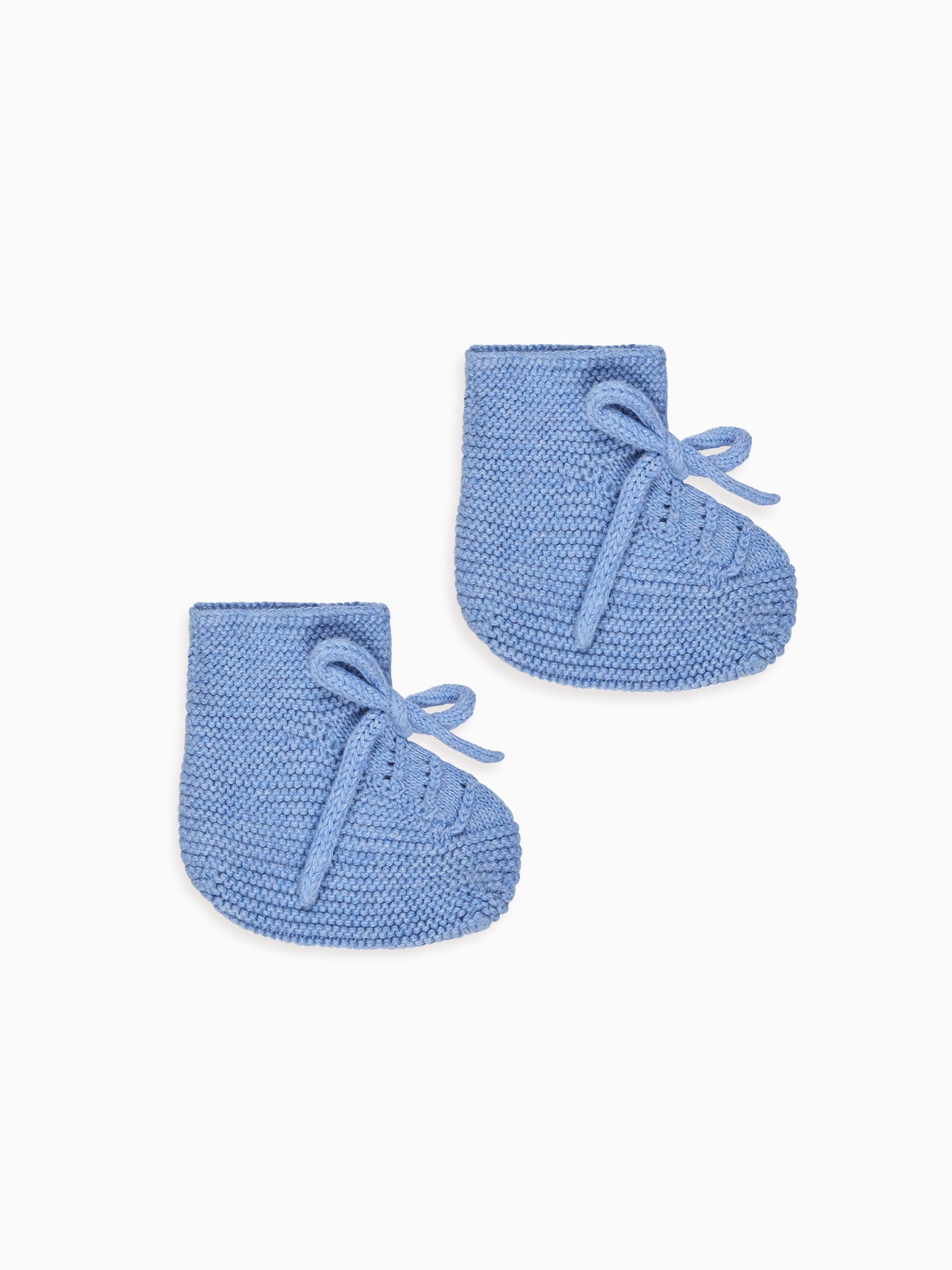 Blue Rimevera Cotton Baby Knitted Booties