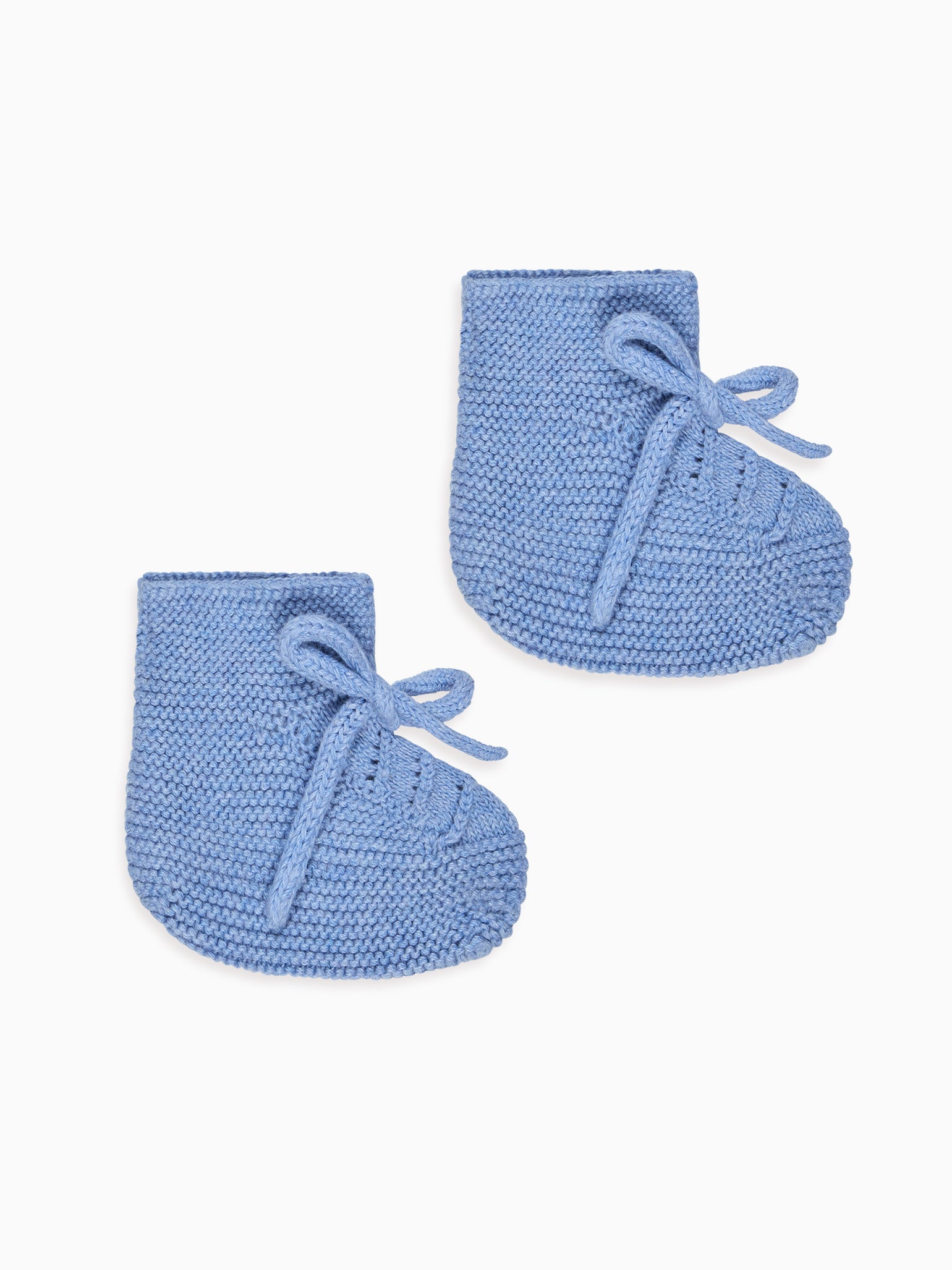 Blue Rimevera Cotton Baby Knitted Booties