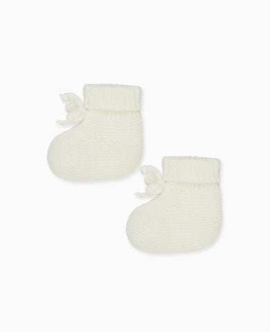 Ivory Rimevera Merino Baby Booties