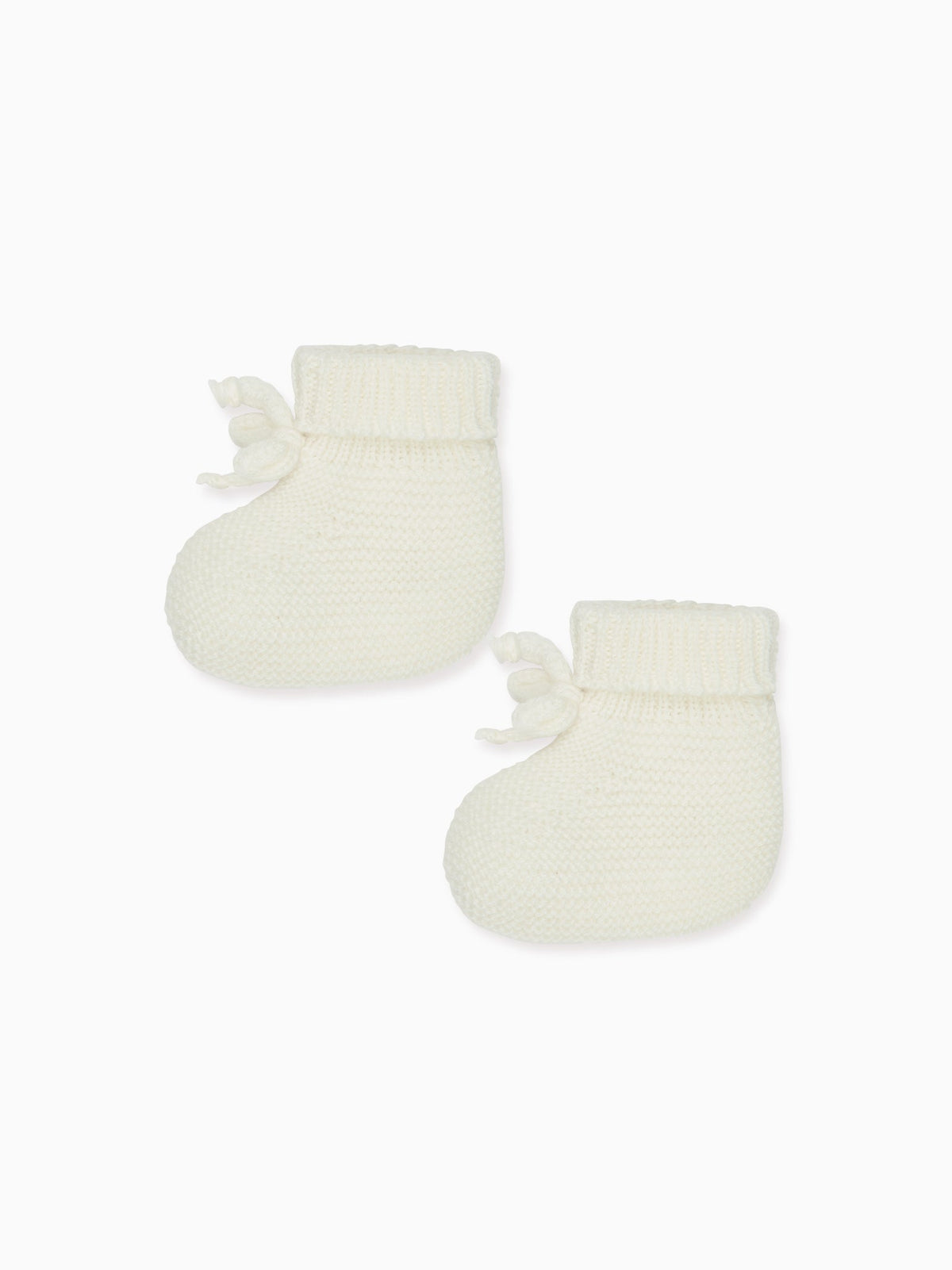 Ivory Rimevera Merino Baby Knitted Booties
