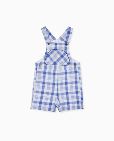 Blue Check Ringo Baby Dungarees