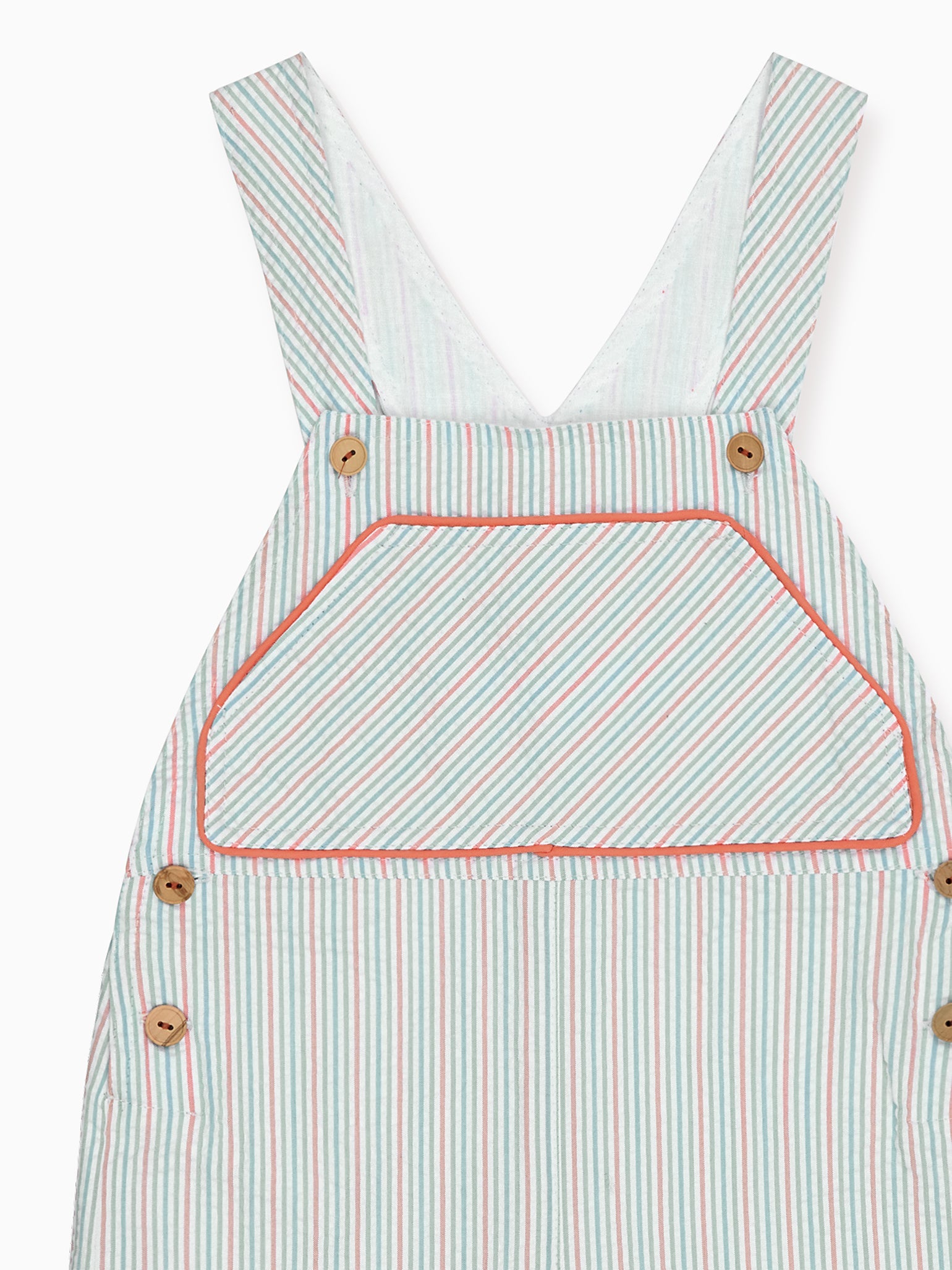 Coral Stripe Ringo Baby Dungarees