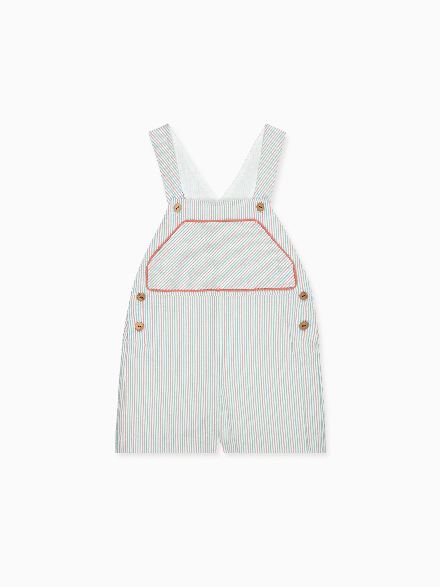 Coral Stripe Ringo Baby Dungarees