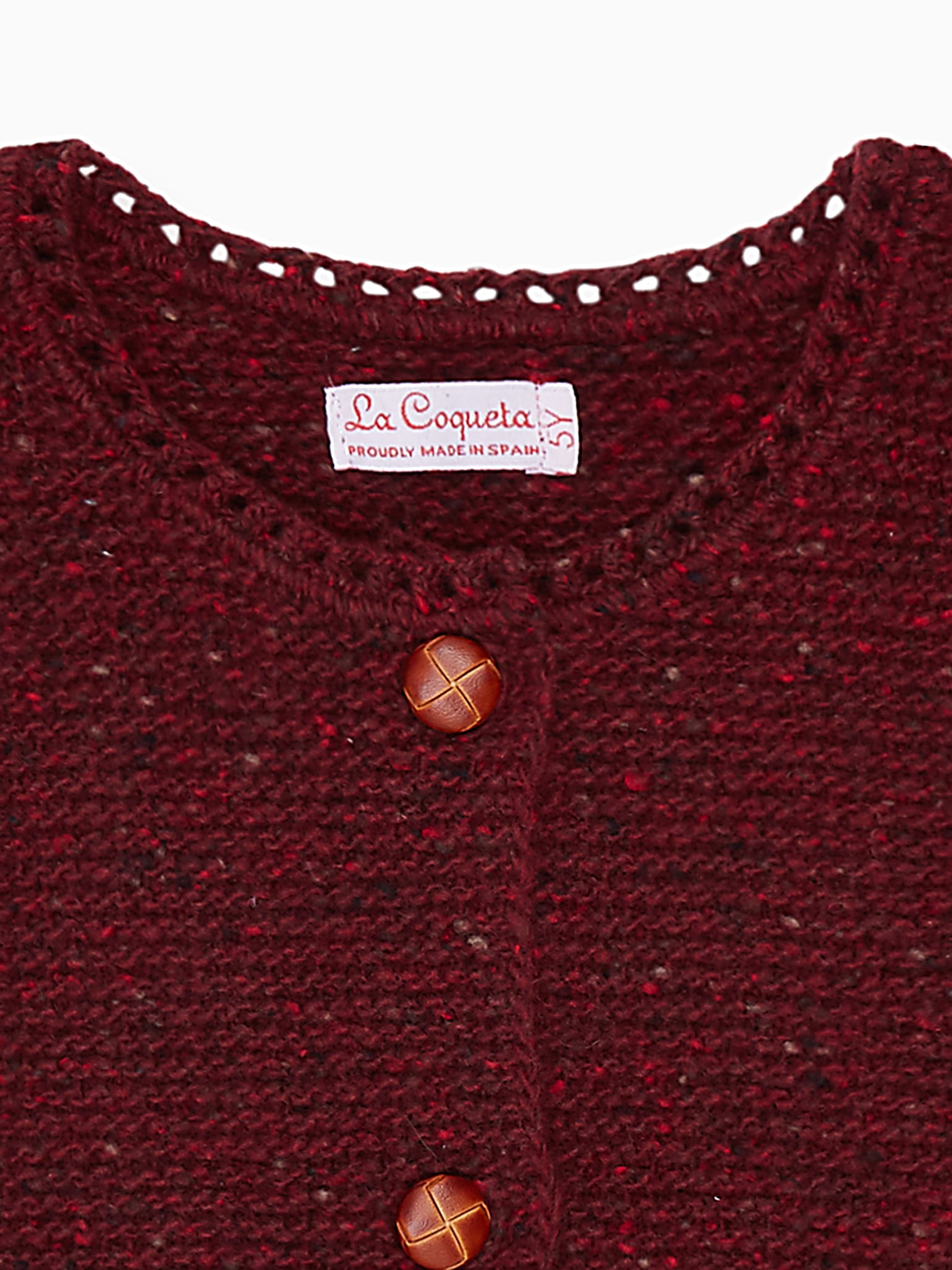 Burgundy Risa Merino Girl Cardigan