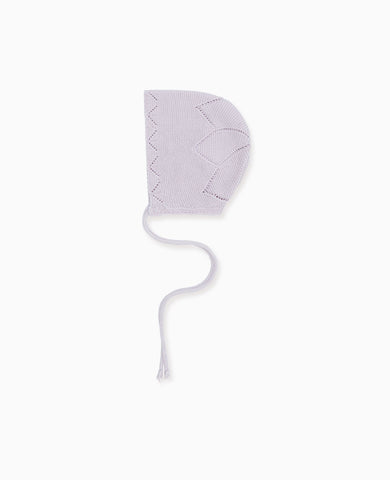 Lilac Rixo Cotton Knitted Baby Girl Bonnet