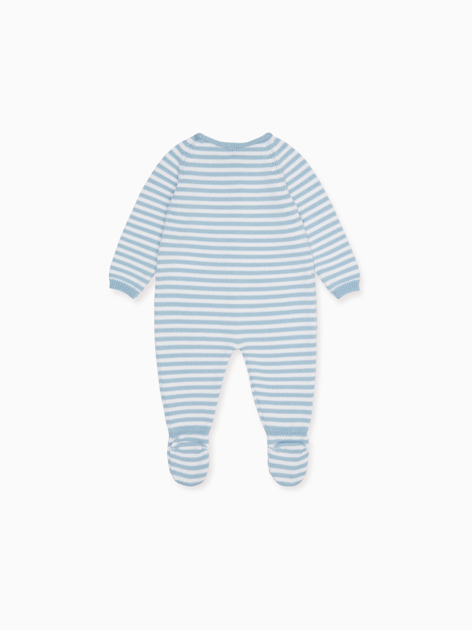 Blue Stripe Rocio Merino Baby Playsuit