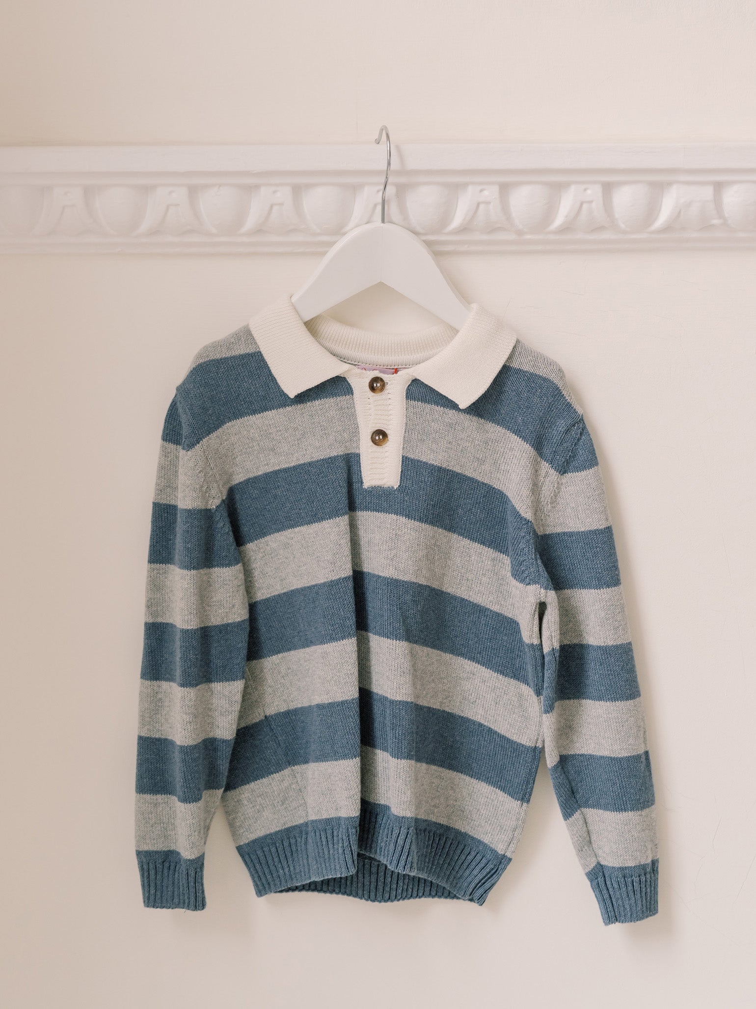 Blue Stripe Roman Cotton Boy Jumper