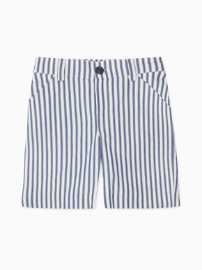 Blue Stripe Romo Boy Cotton Shorts
