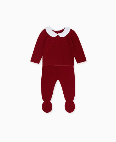 Burgundy Rosauro Merino Baby Set