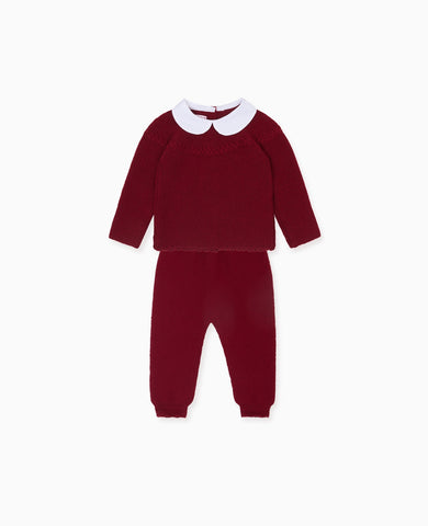 Burgundy Rosauro Merino Baby Knitted Set