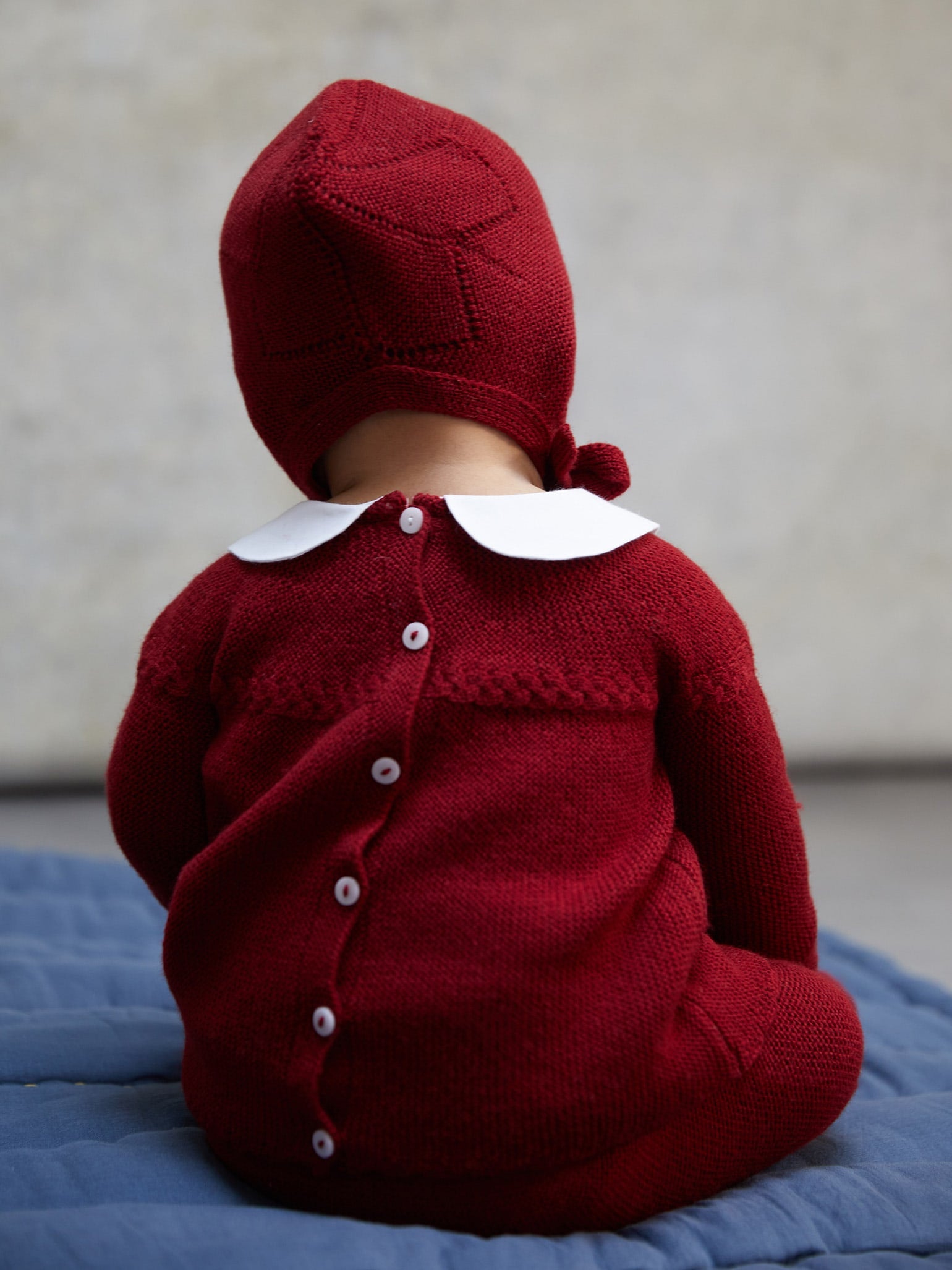 Burgundy Rosauro Merino Baby Set