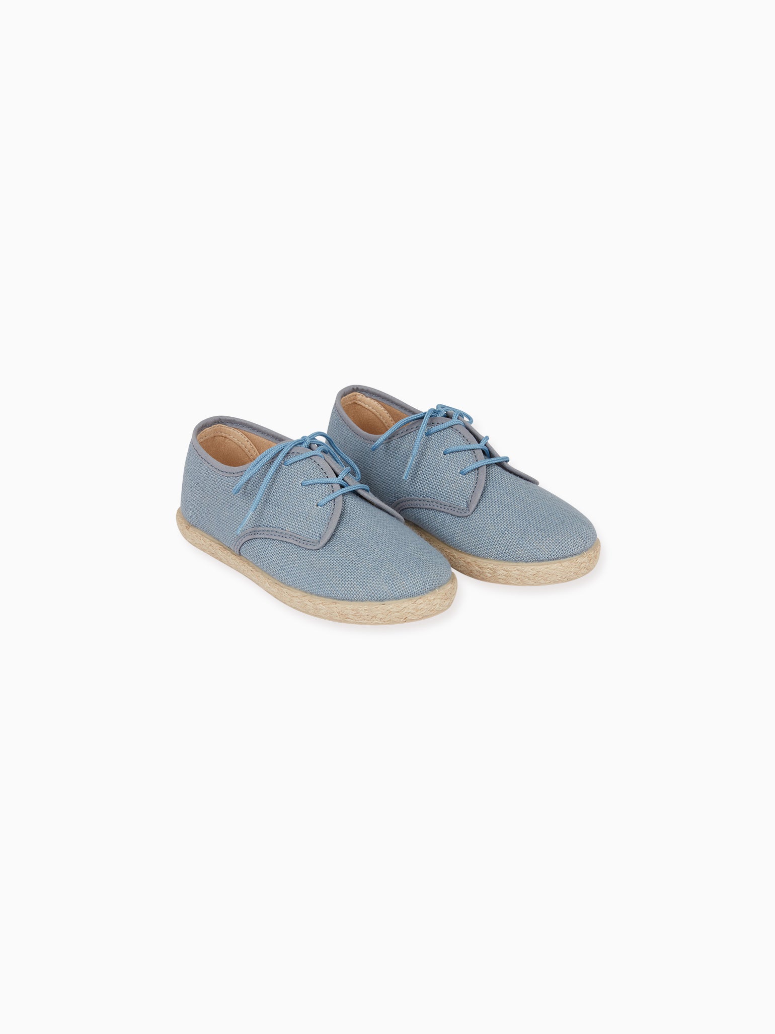 Dusty Blue Rowan Canvas Boy Lace Up Espadrille