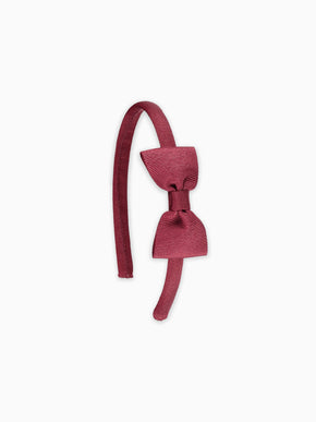 Burgundy Small Bow Girl Headband