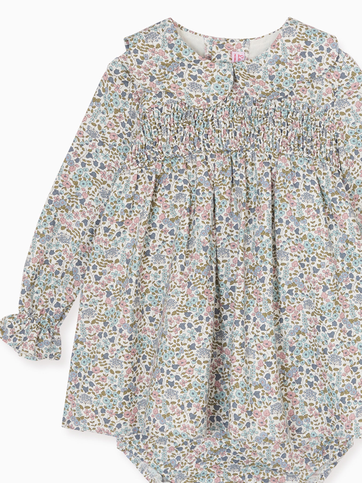 Ivory Floral Sabrina Baby Girl Smocked Set