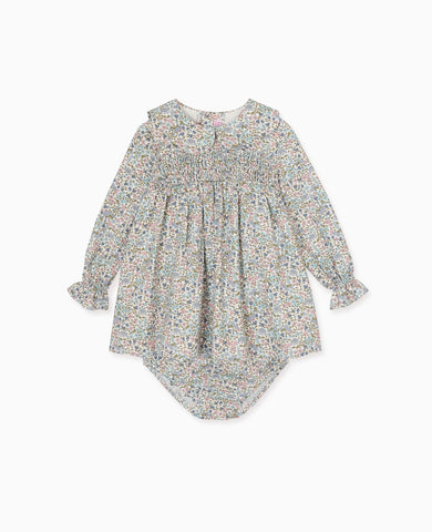 Ivory Floral Sabrina Baby Girl Smocked Set