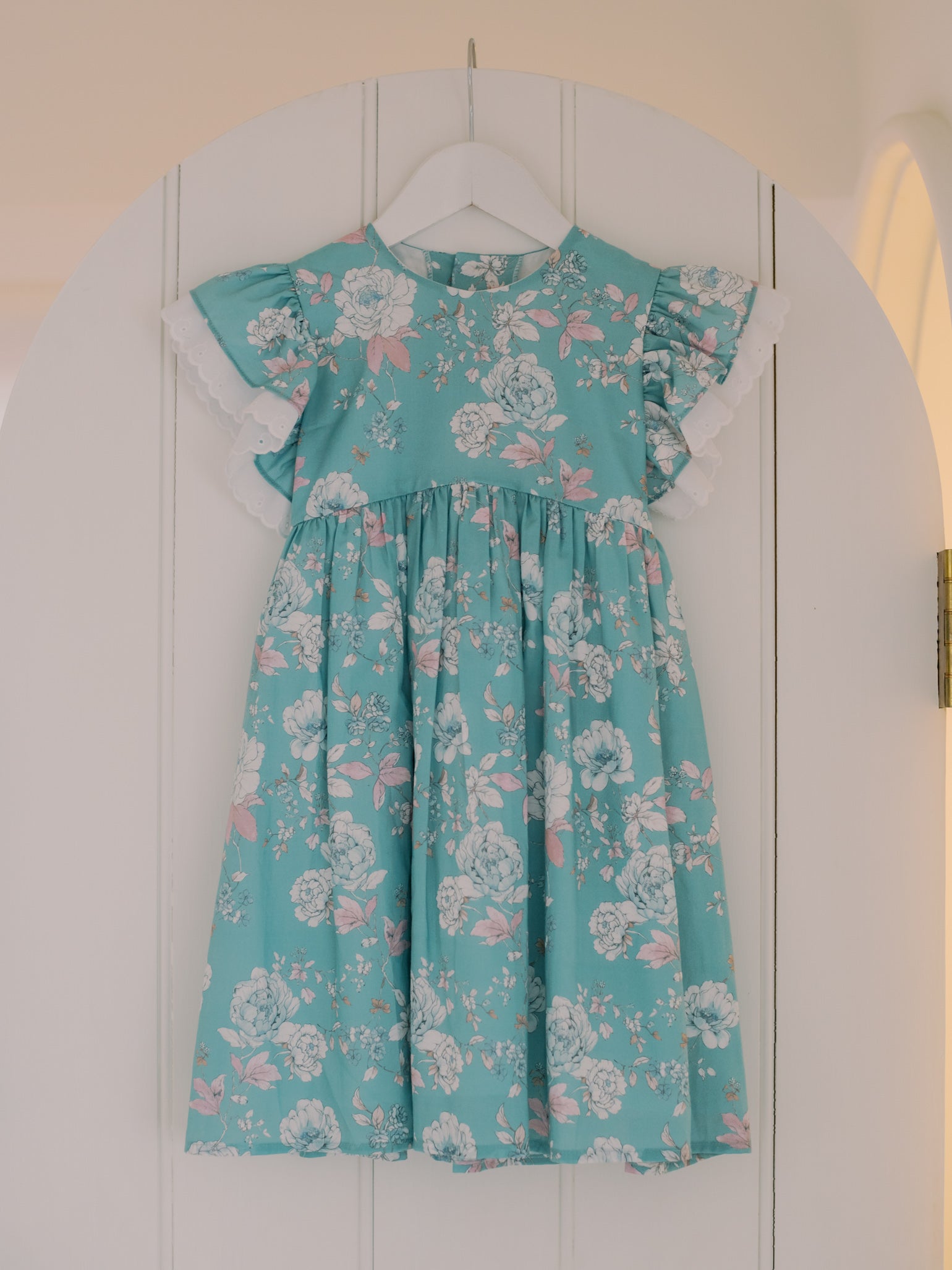 Sage Floral Neva Girl Empire Dress