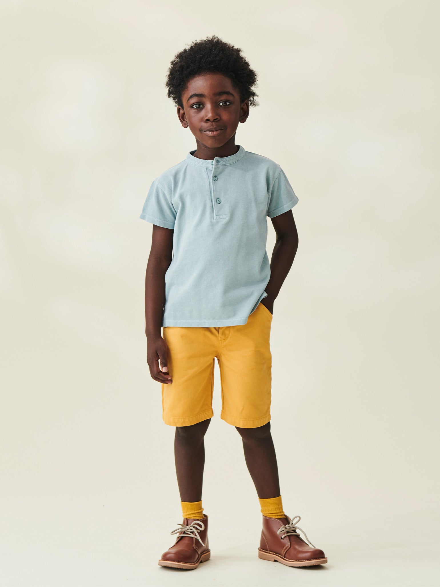 Mustard Romo Boy Cotton Shorts