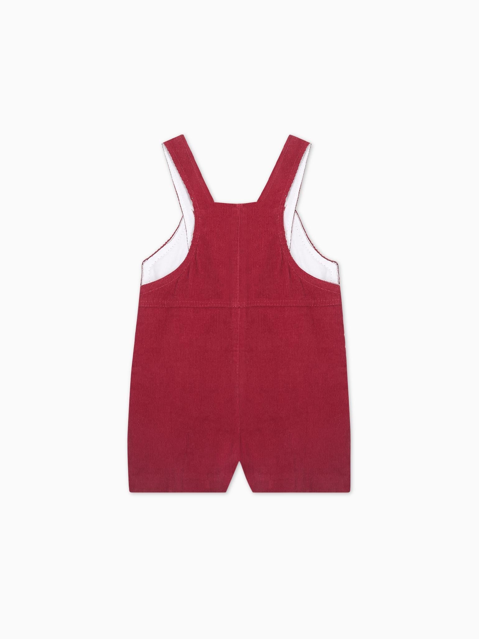 Burgundy Salma Corduroy Baby Dungarees