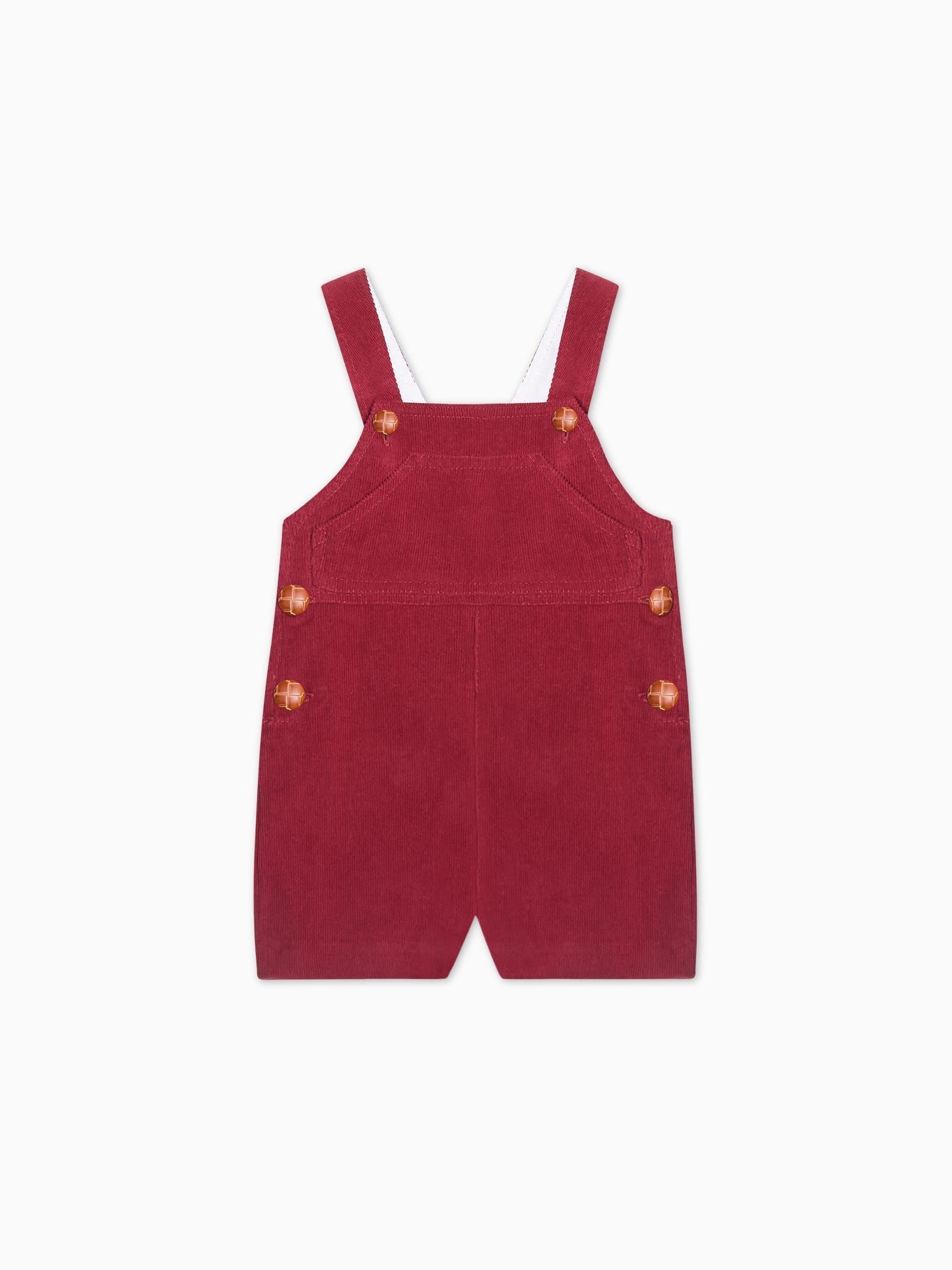 Burgundy Salma Corduroy Baby Dungarees