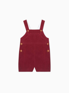 Burgundy Salma Corduroy Baby Dungarees