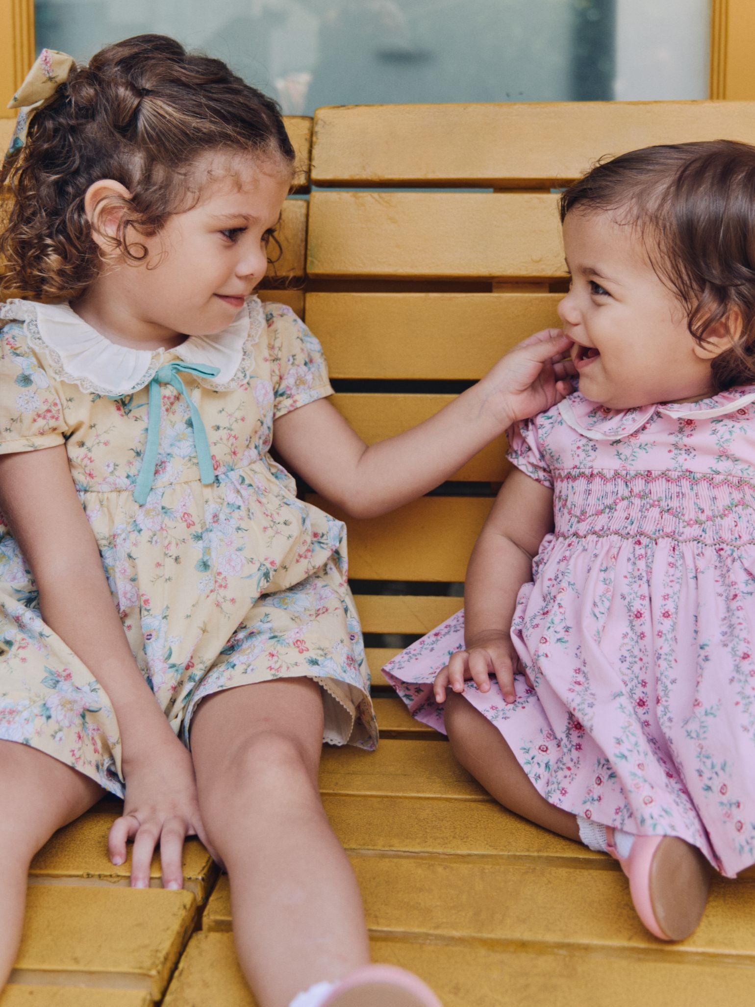 Pink Garland Floral Sara Baby Girl Hand-Smocked Set