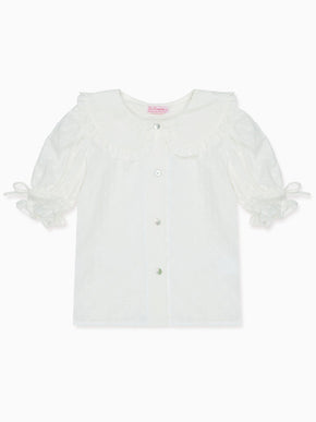 White Polka Dot Sarita Girl Shirt