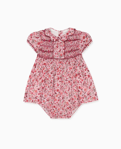 Pink Bird Floral Scarlett Baby Girl Hand-Smocked Set