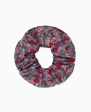 Navy Floral Girl Scrunchie