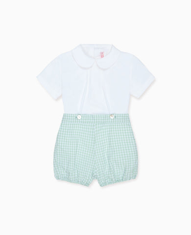 Sage Gingham Sebastian Baby Boy Set