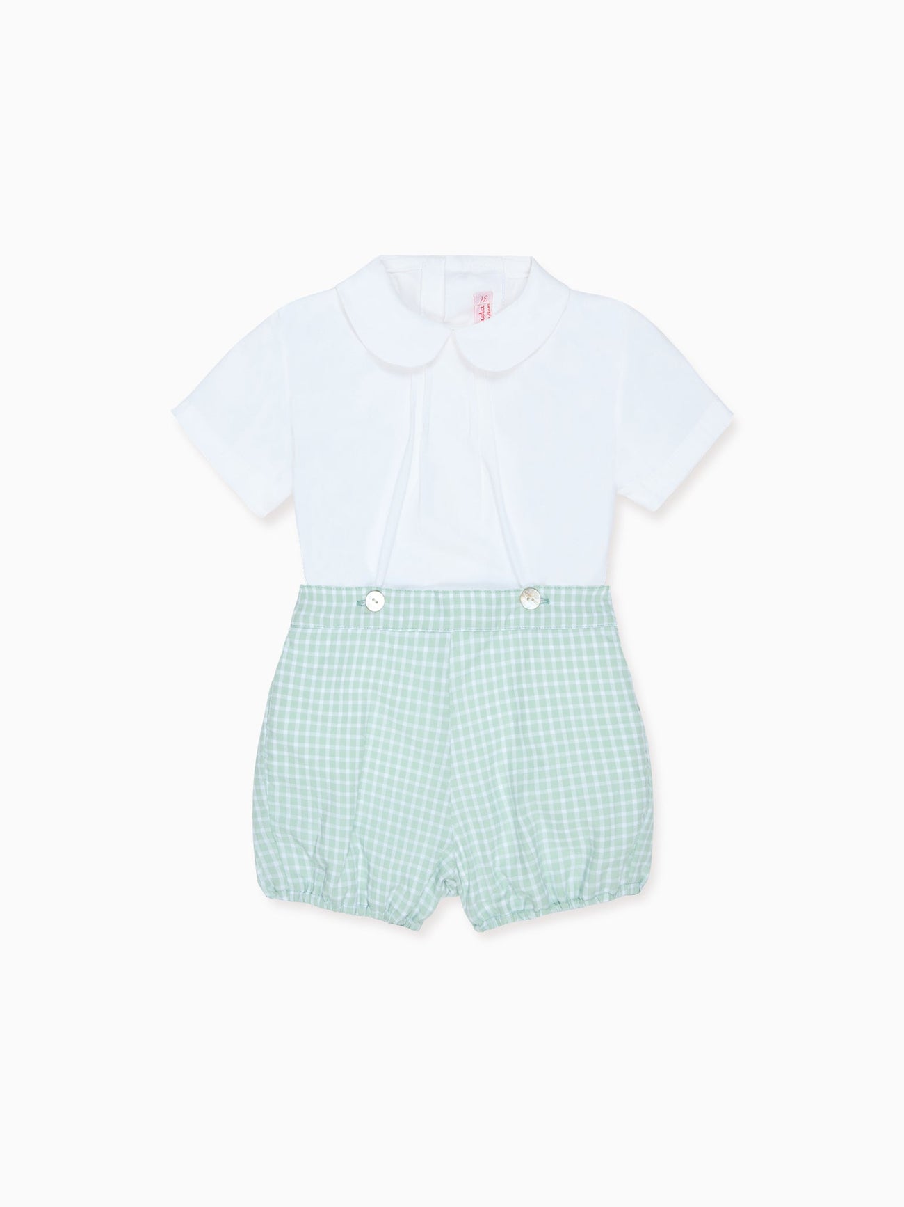 Sage Gingham Sebastian Baby Boy Set