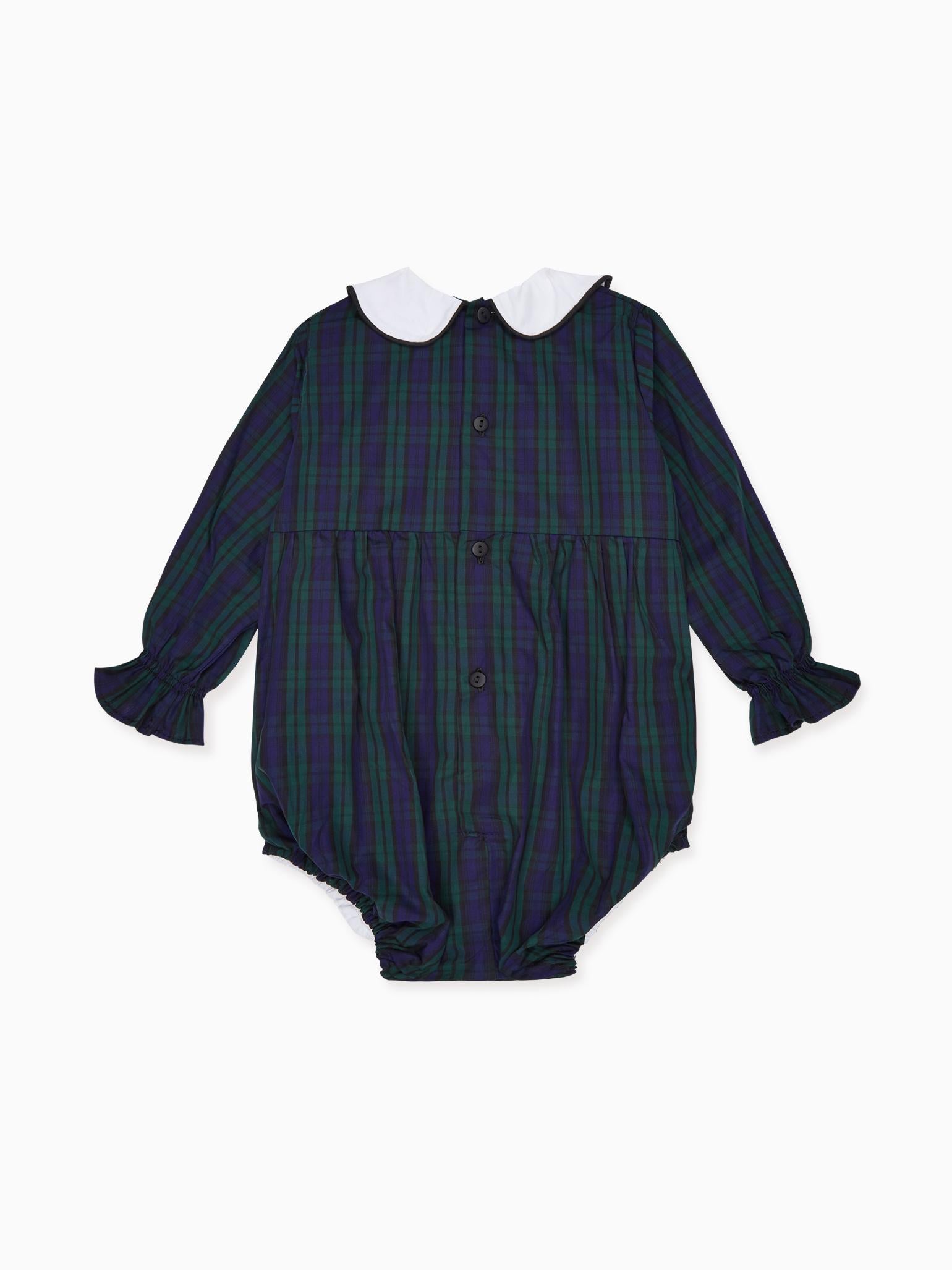 Navy Check Senna Baby Romper