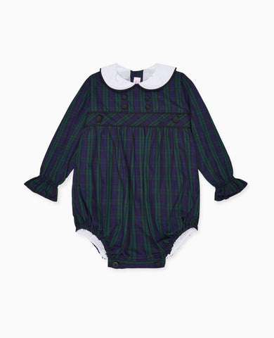 Navy Check Senna Baby Romper