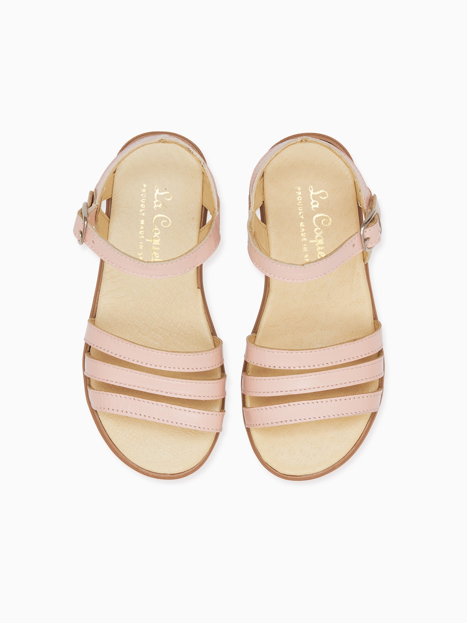 Pink Siena Leather Girl Sandals